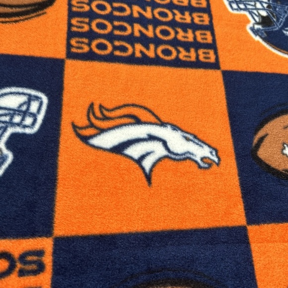NFL Fleece Fabric- Denver Broncos Block (58 inches wide by 72 inches long) - Picture 4 of 7